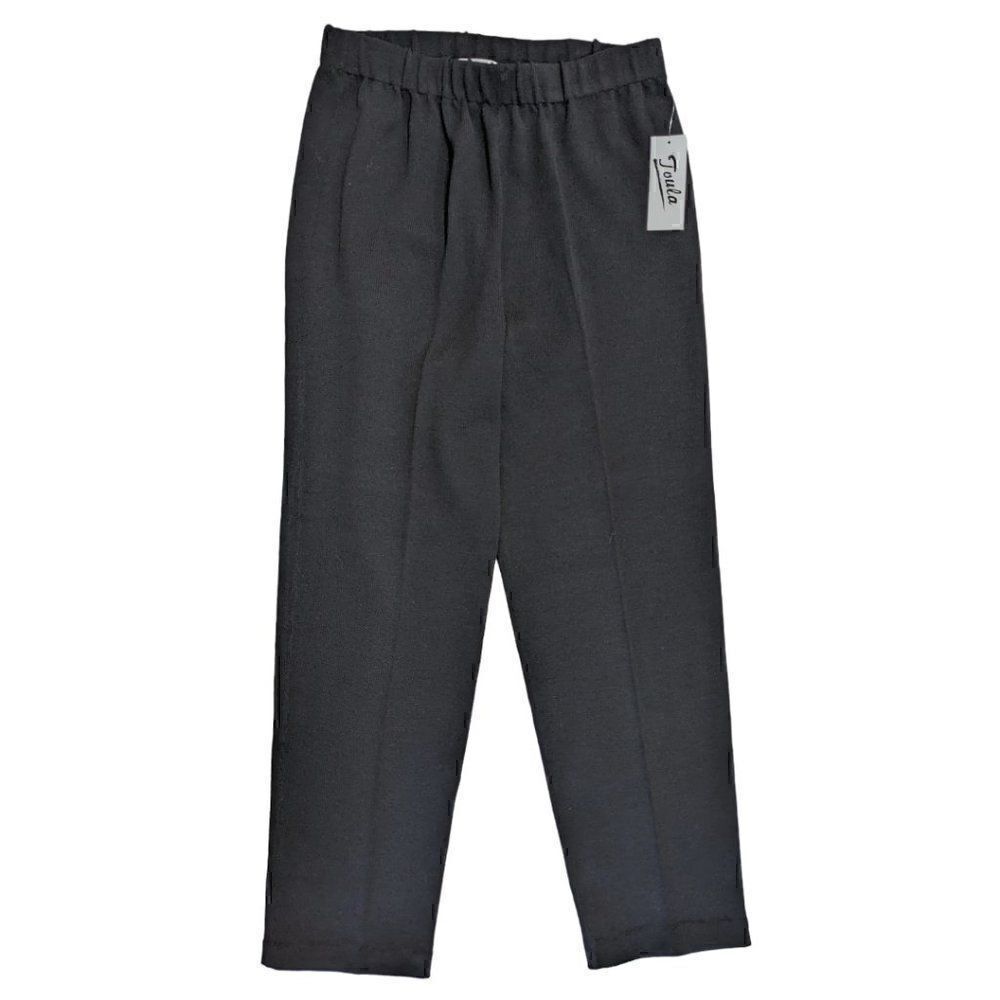 NWT TOULA Women's Black Wool Blend Textured Hand Knit Stretch Pants Size 10
